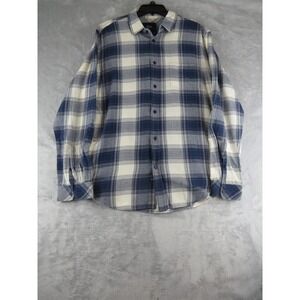 Rails Mens Plaid Flannel Long Sleeve‎ Button Up Shirt XL Blue Cream
